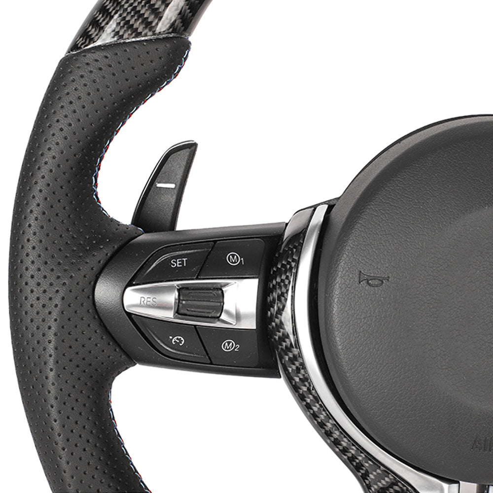 BMW Fxx Carbon Fibre / Leather Flat Bottom Custom Steering Wheel - view 5