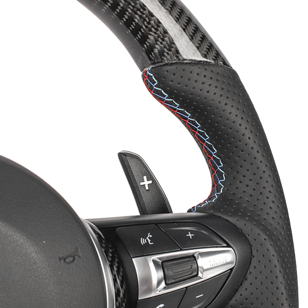 BMW Fxx Carbon Fibre / Leather Flat Bottom Custom Steering Wheel - view 6