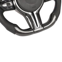 BMW Fxx Carbon Fibre / Leather Flat Bottom Custom Steering Wheel - view 7