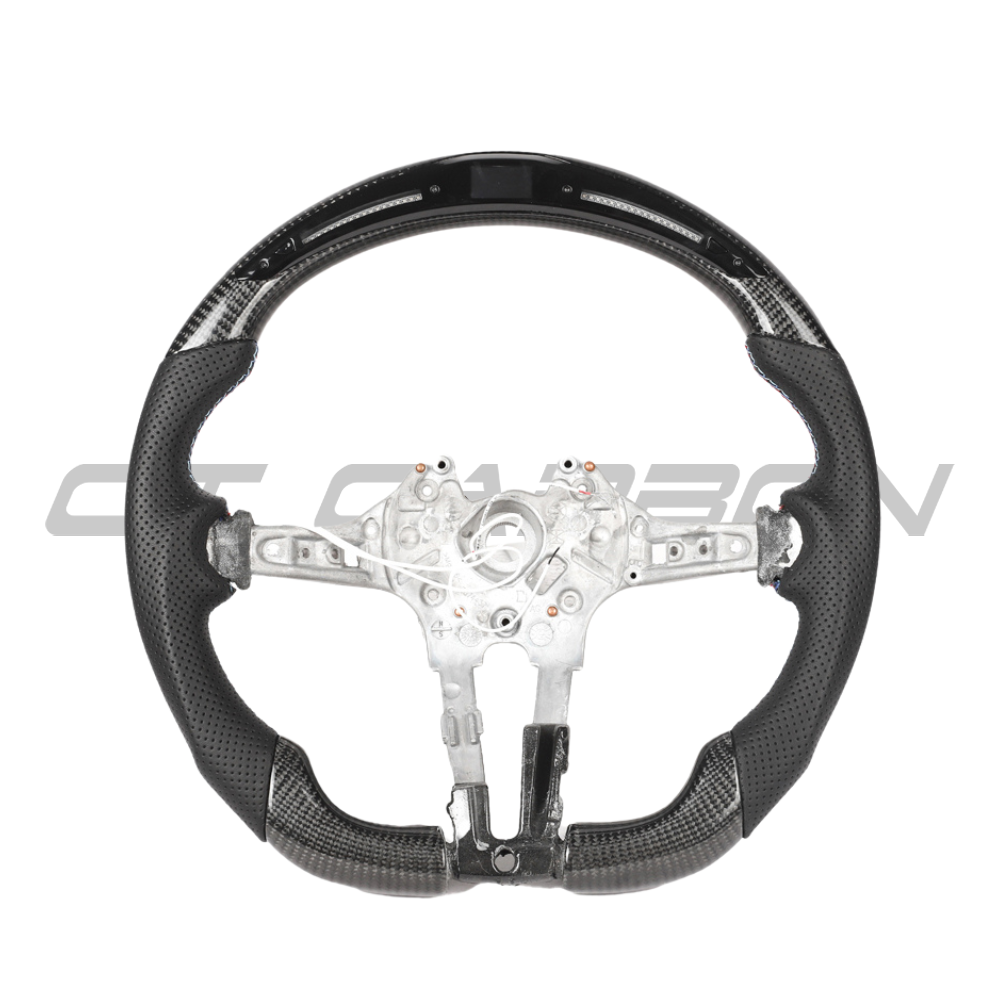 BMW Fxx Carbon Fibre / Leather / Led Flat Bottom Custom Steering Wheel - view 12