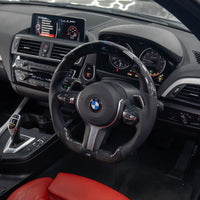 BMW Fxx Carbon Fibre / Leather / Led Flat Bottom Custom Steering Wheel - view 3