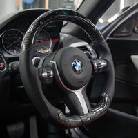 BMW Fxx Carbon Fibre / Leather / Led Flat Bottom Custom Steering Wheel - view 6