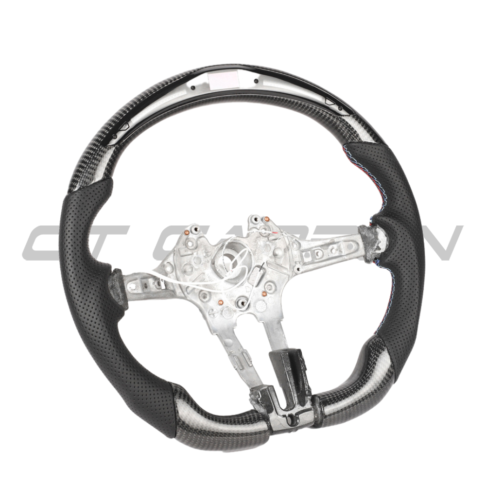 BMW Fxx Carbon Fibre / Leather / Led Flat Bottom Custom Steering Wheel - view 8