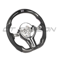 BMW Fxx Carbon Fibre / Leather / Led Flat Bottom Custom Steering Wheel - view 9