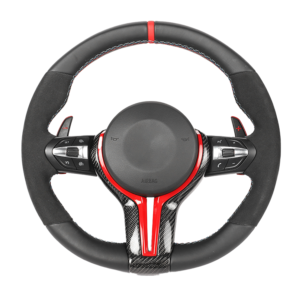 BMW Fxx Leather / Alcantara / Flat Bottom Custom Steering Wheel - view 2