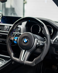 BMW Fxx M Car Matte Carbon Fibre Steering Wheel Trim - view 2