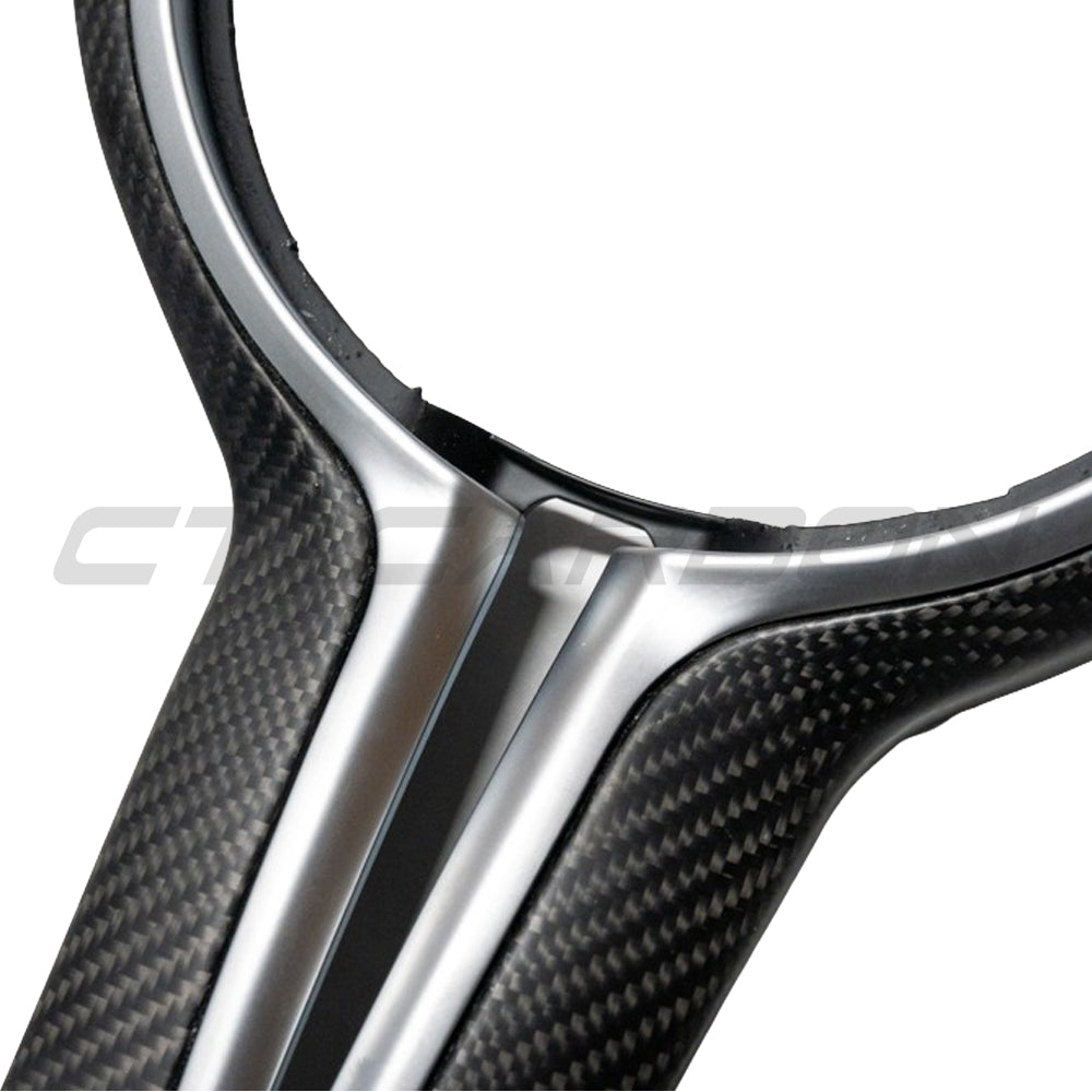 BMW Fxx M Car Matte Carbon Fibre Steering Wheel Trim - view 4