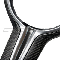 BMW Fxx M Car Matte Carbon Fibre Steering Wheel Trim - view 4