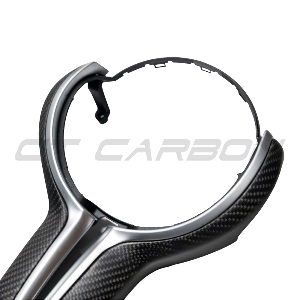 BMW Fxx M Car Matte Carbon Fibre Steering Wheel Trim - view 5