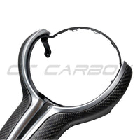 BMW Fxx M Car Matte Carbon Fibre Steering Wheel Trim - view 5