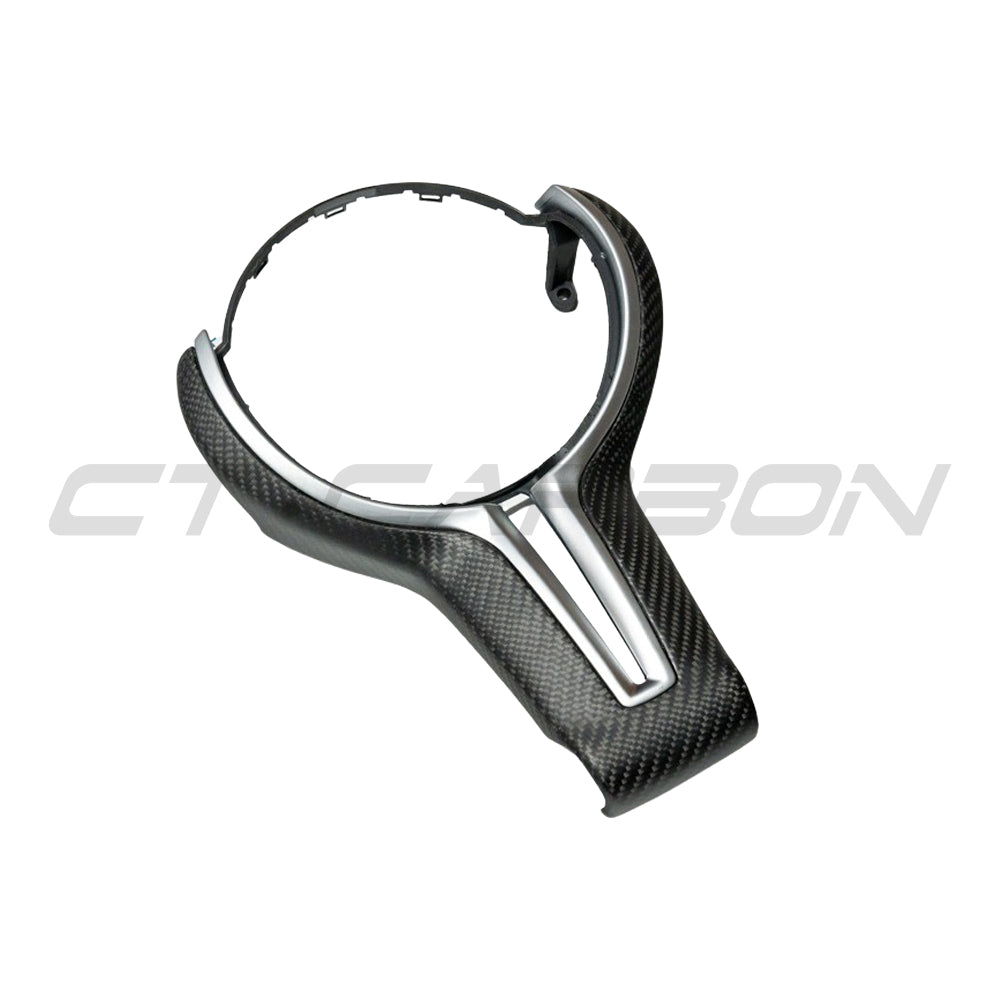 BMW Fxx M Car Matte Carbon Fibre Steering Wheel Trim - view 6