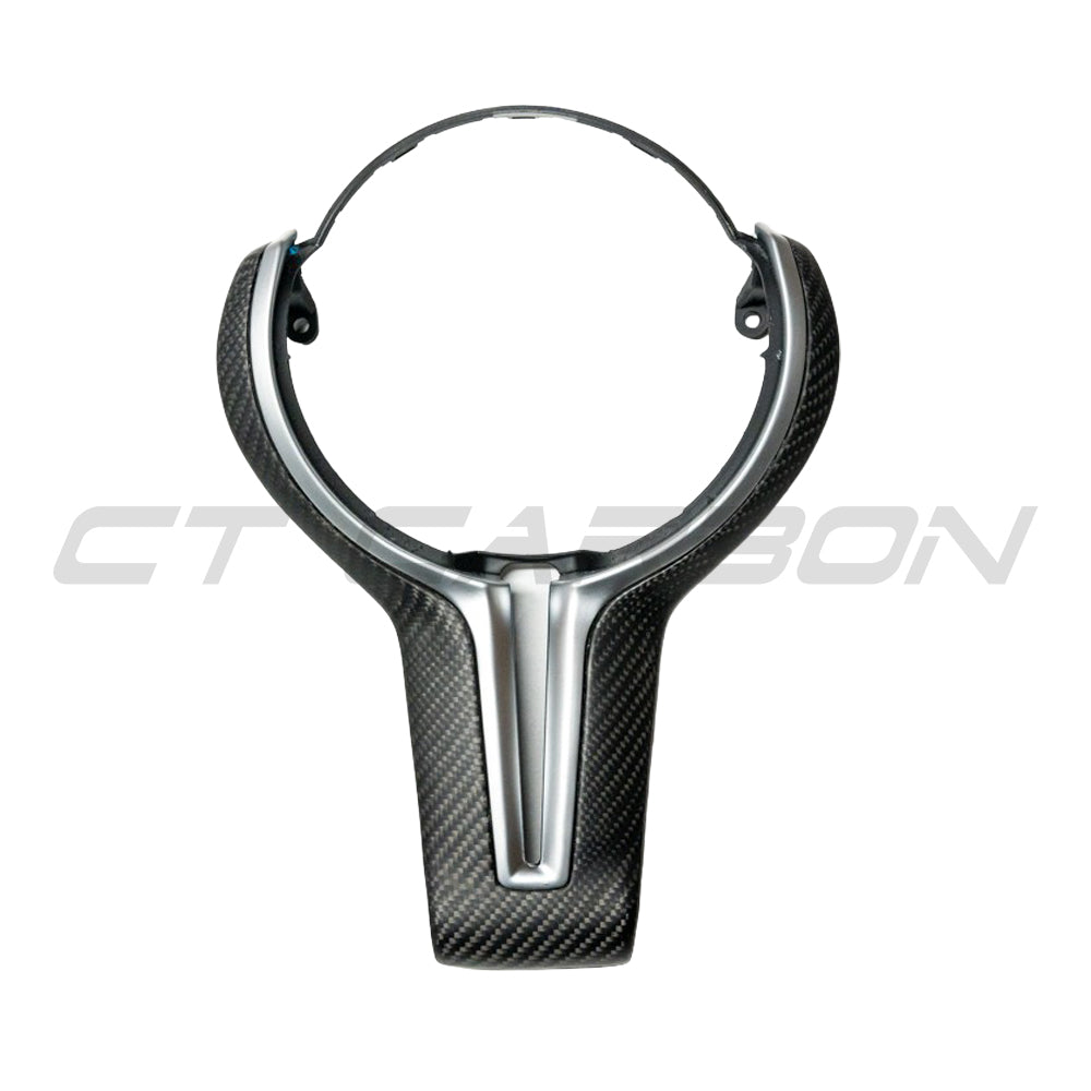 BMW Fxx M Car Matte Carbon Fibre Steering Wheel Trim - view 7