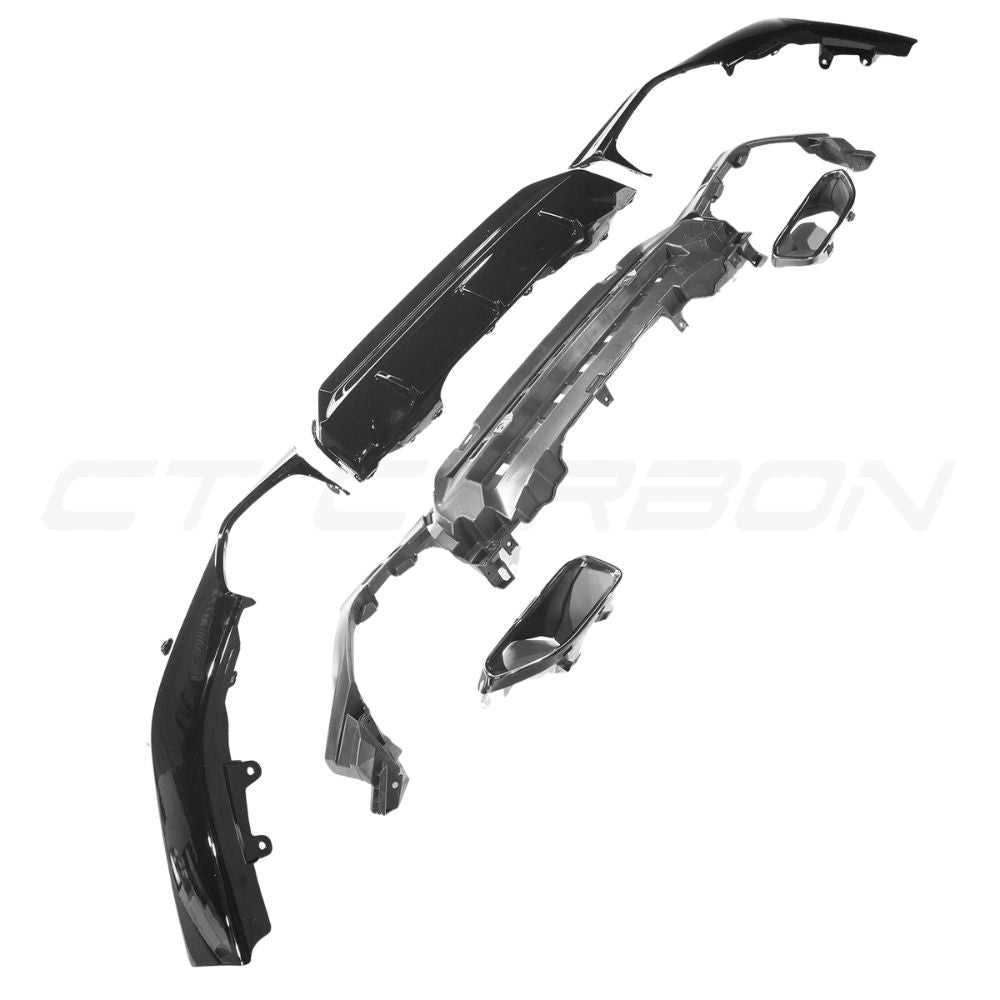 BMW G42 2 Series 2022+ Gloss Black Diffuser With Tips - V1 - view 4