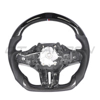 BMW Gxx Carbon Fibre / Leather / Led Flat Bottom Custom Steering Wheel - view 2