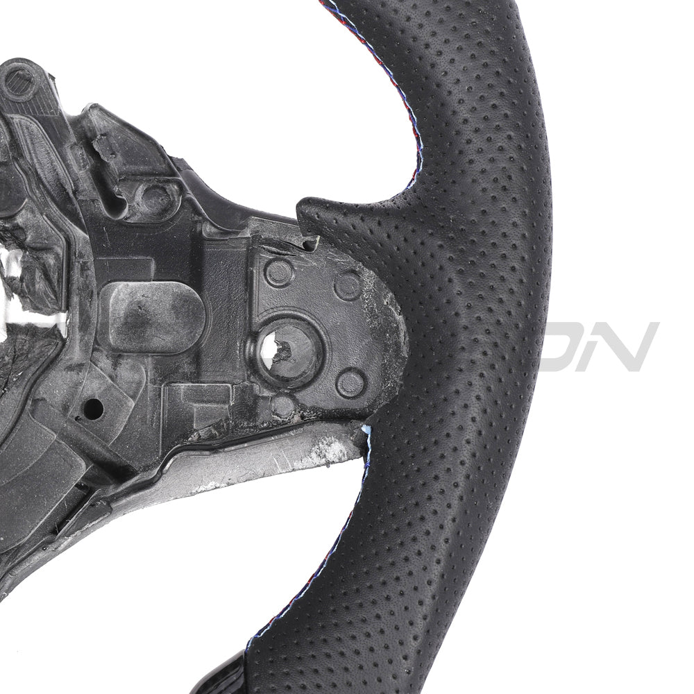 BMW Gxx Carbon Fibre / Leather / Led Flat Bottom Custom Steering Wheel - view 3