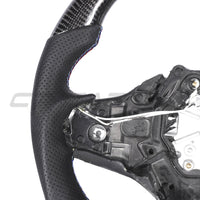 BMW Gxx Carbon Fibre / Leather / Led Flat Bottom Custom Steering Wheel - view 4