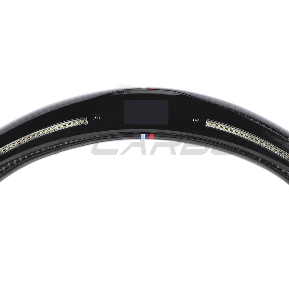 BMW Gxx Carbon Fibre / Leather / Led Flat Bottom Custom Steering Wheel - view 5