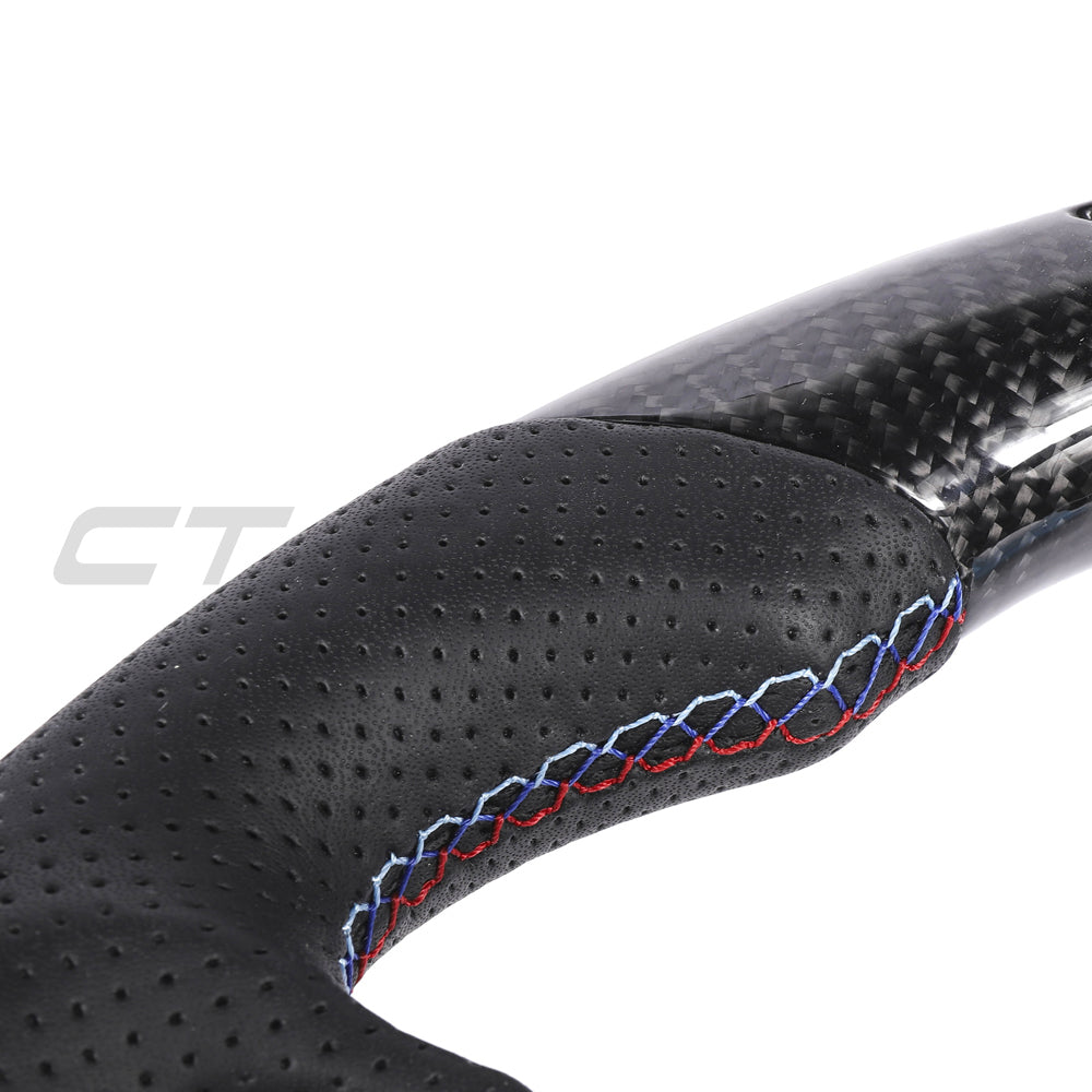 BMW Gxx Carbon Fibre / Leather / Led Flat Bottom Custom Steering Wheel - view 8