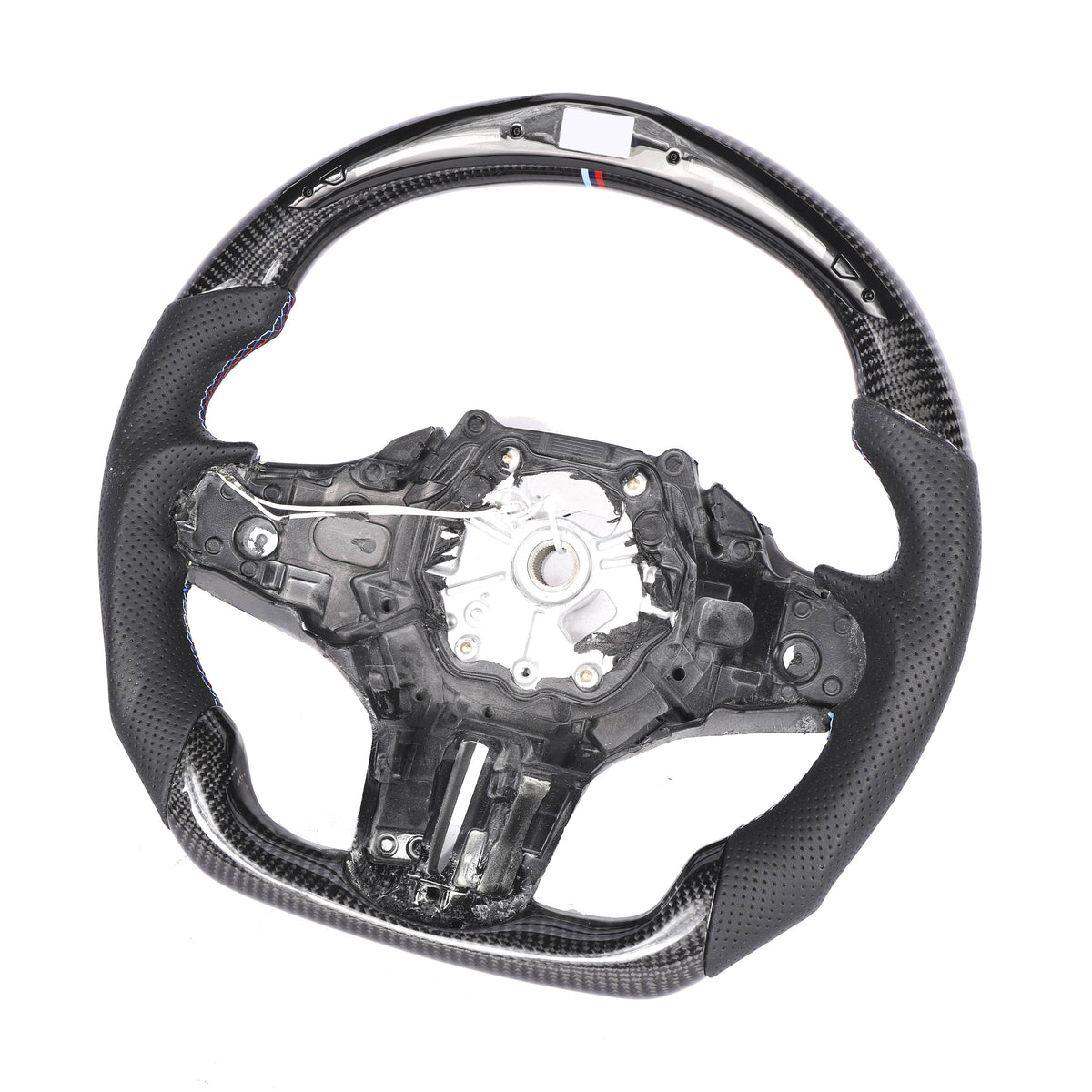 BMW Gxx Carbon Fibre / Leather / Led Flat Bottom Custom Steering Wheel