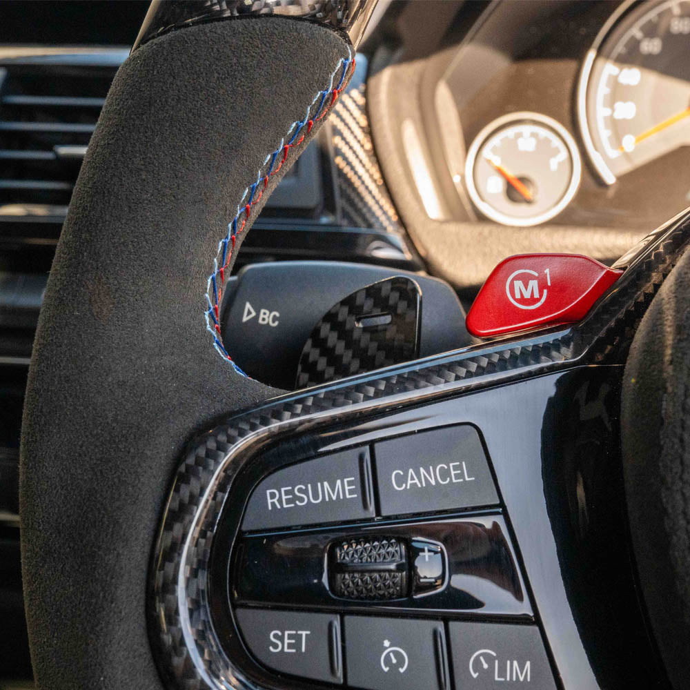 BMW Gxx LCI Carbon Fibre / Alcantara Flat Bottom Custom Steering Wheel - view 2