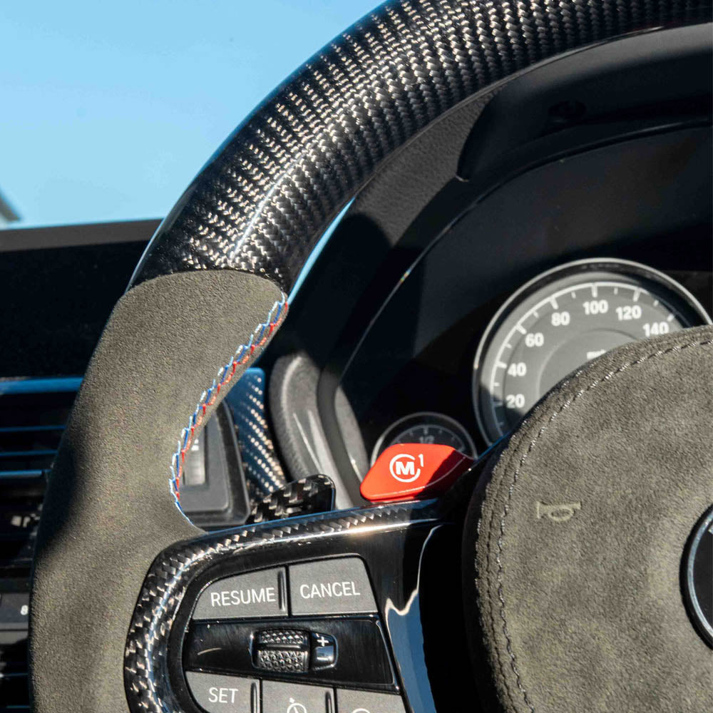 BMW Gxx LCI Carbon Fibre / Alcantara Flat Bottom Custom Steering Wheel - view 3