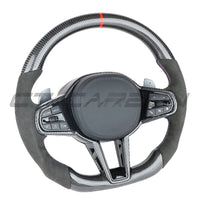 BMW Gxx LCI Carbon Fibre / Alcantara Flat Bottom Custom Steering Wheel - view 5