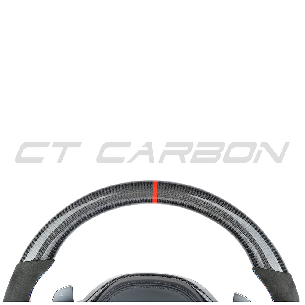 BMW Gxx LCI Carbon Fibre / Alcantara Flat Bottom Custom Steering Wheel - view 6