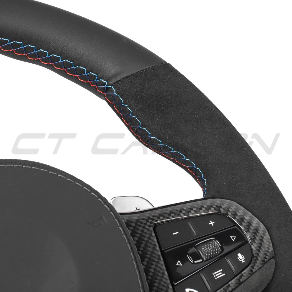 BMW Gxx Alcantara/leather Flat Bottom Custom Steering Wheel - view 3