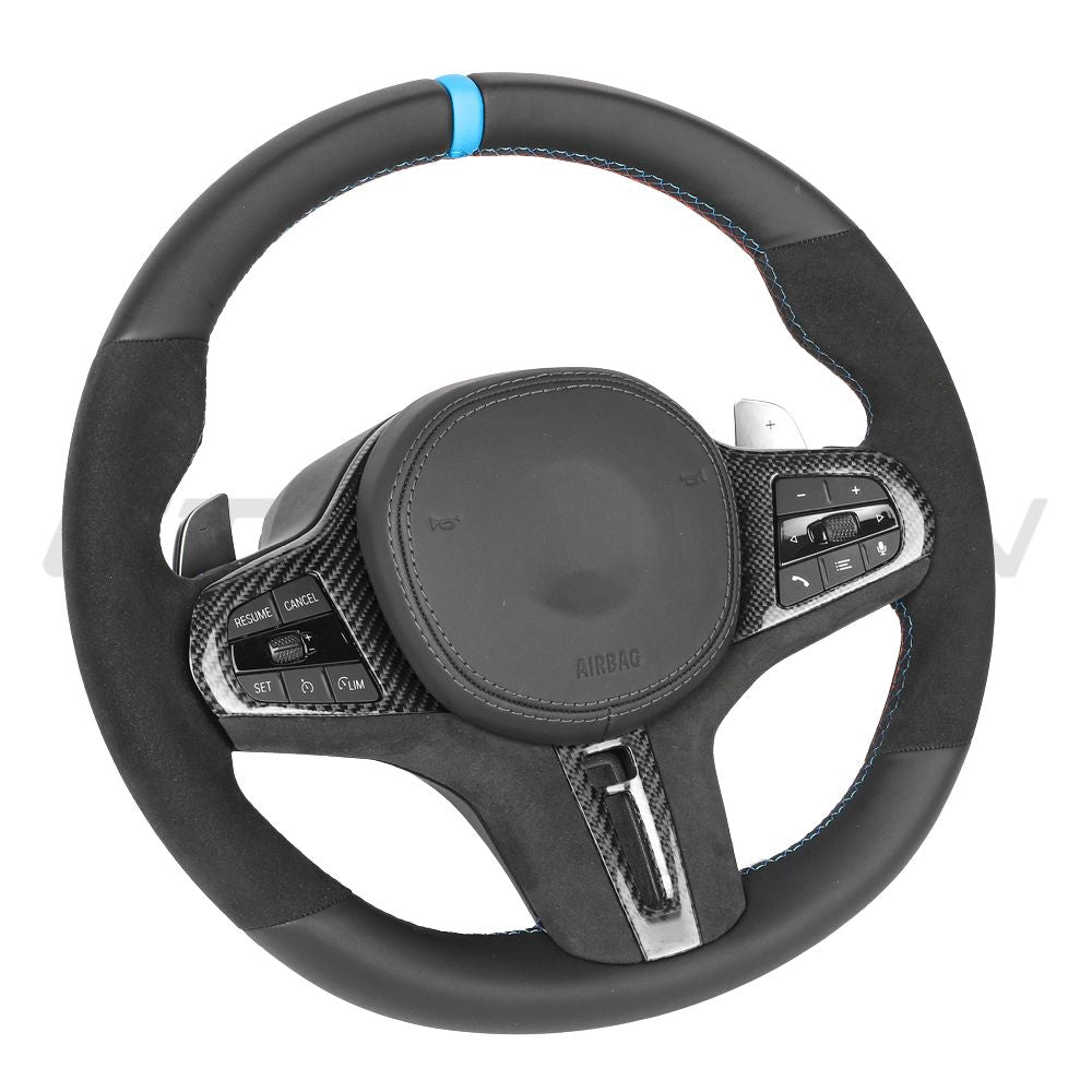 BMW Gxx Alcantara/leather Flat Bottom Custom Steering Wheel - view 5