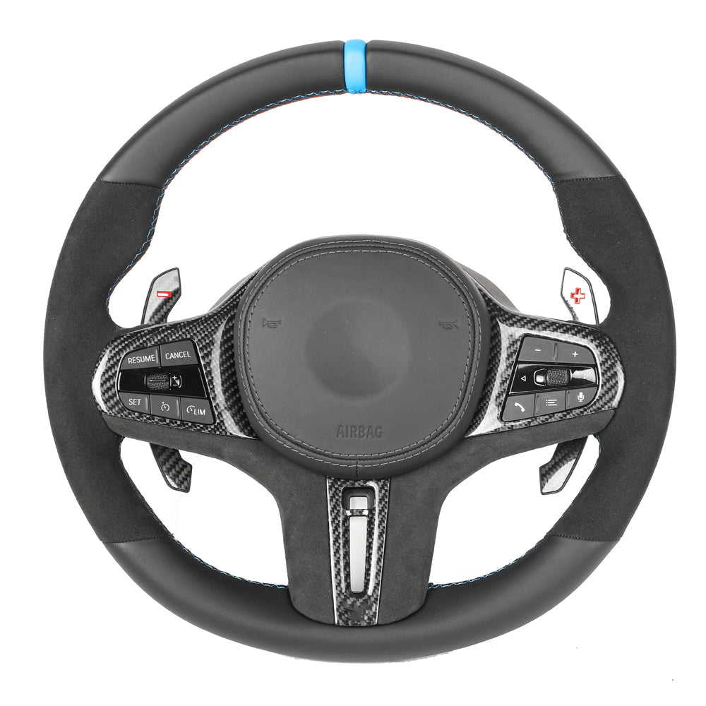 BMW Gxx Alcantara/leather Flat Bottom Custom Steering Wheel