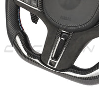 BMW Gxx Carbon Fibre / Leather / Flat Bottom Custom Steering Wheel - view 3