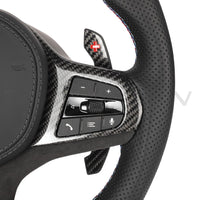BMW Gxx Carbon Fibre / Leather / Flat Bottom Custom Steering Wheel - view 5