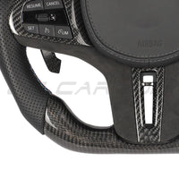 BMW Gxx Carbon Fibre / Leather / Flat Bottom Custom Steering Wheel - view 6