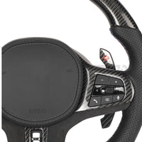 BMW Gxx Carbon Fibre / Leather / Flat Bottom Custom Steering Wheel - view 7