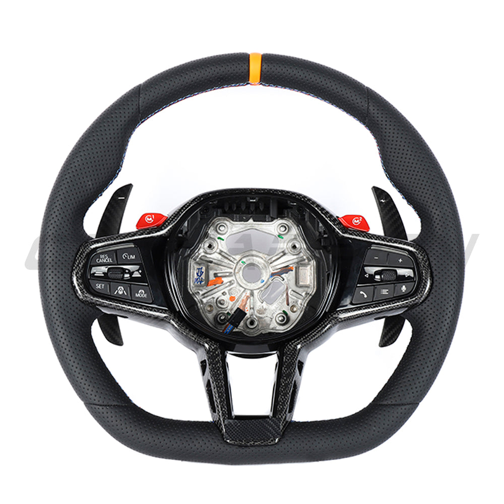 BMW Gxx LCI Full Leather Flat Bottom Custom Steering Wheel - view 2