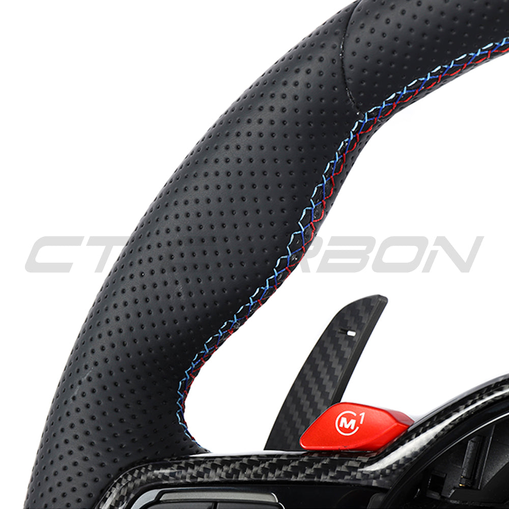 BMW Gxx LCI Full Leather Flat Bottom Custom Steering Wheel - view 4