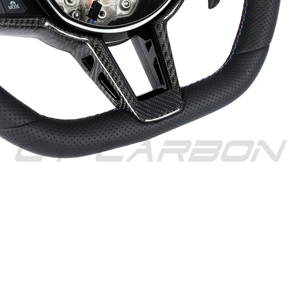 BMW Gxx LCI Full Leather Flat Bottom Custom Steering Wheel - view 5