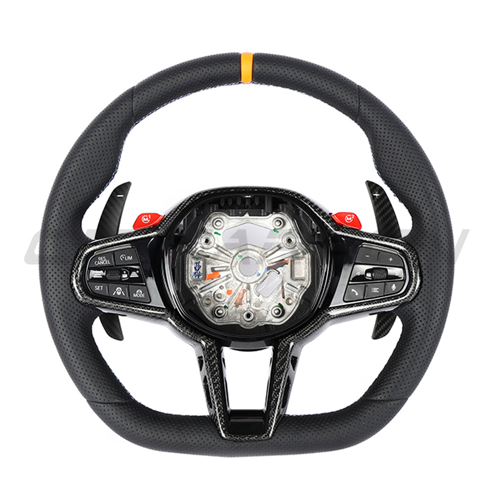 BMW Gxx LCI Full Leather Flat Bottom Custom Steering Wheel - view 7