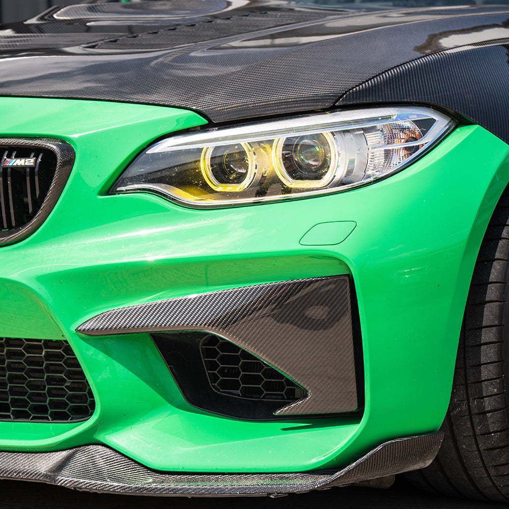 BMW M2 F87 N55 (OG) Carbon Fibre Front Bumper Corners - view 2