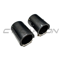BMW M2/M3/M4/M5 F10/F80/F82/F83/F87 Carbon Fibre Exhaust Tips - Black X4 - view 5