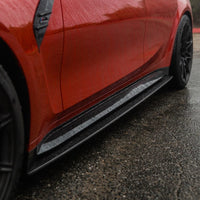 BMW M3 G80/G81 Carbon Fibre Side Skirt Extensions - V3 - CT Design - view 2