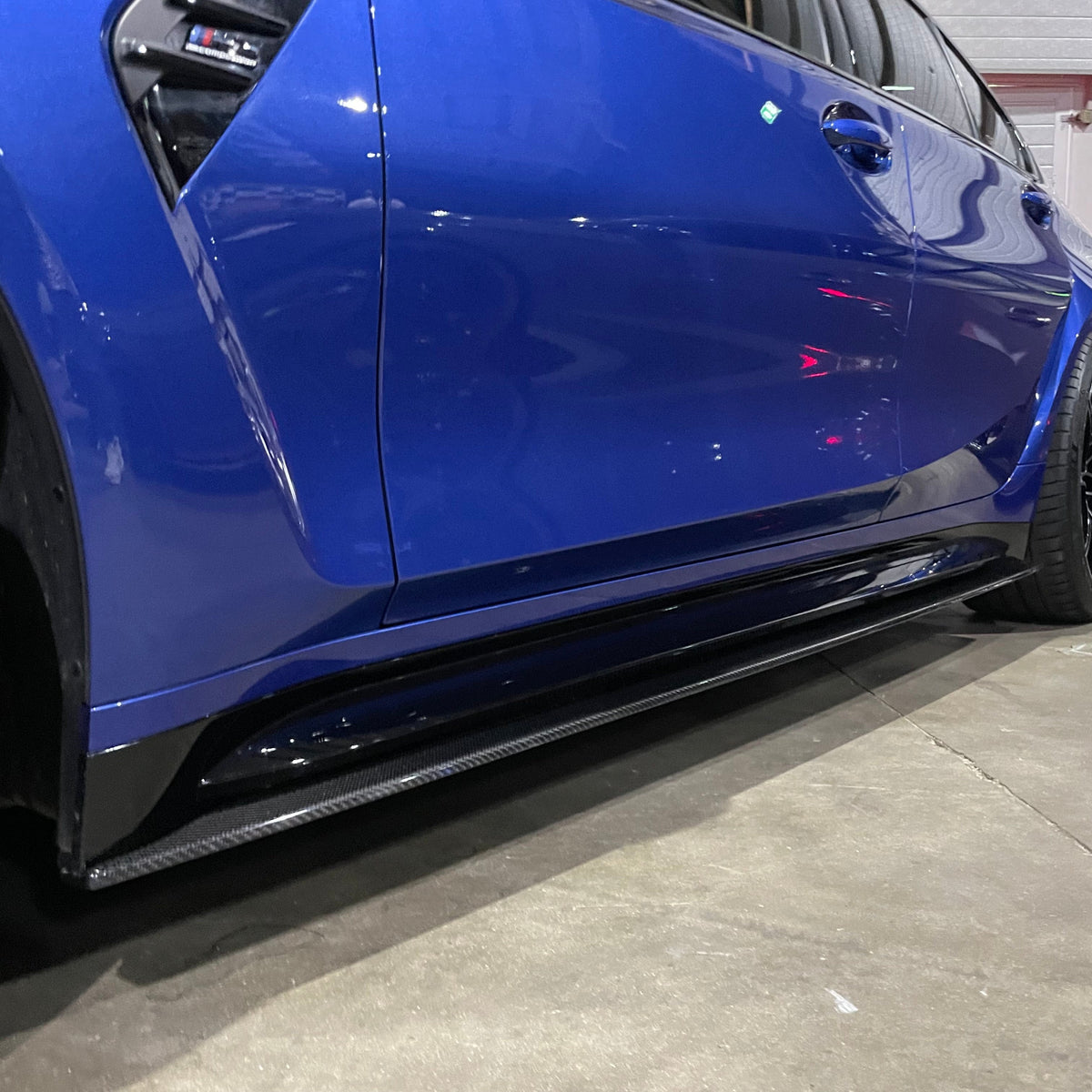 BMW M3 G80/G81 Carbon Fibre Side Skirt Extensions - V3 - CT Design - view 4