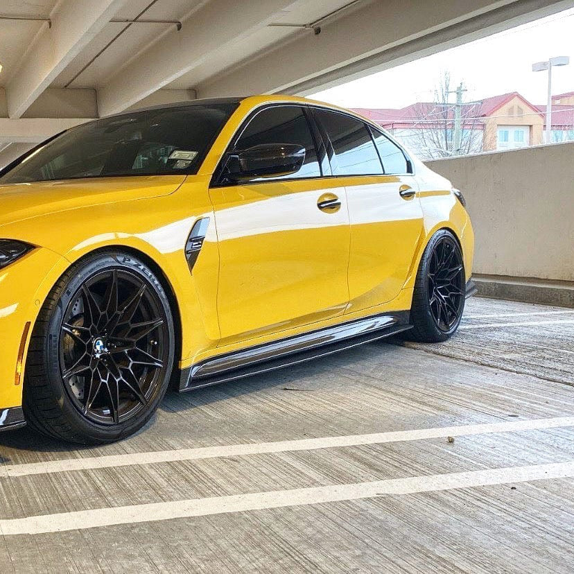BMW M3 G80/G81 Carbon Fibre Side Skirt Extensions - V3 - CT Design - view 5