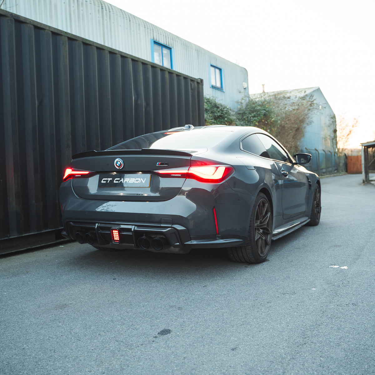 BMW M3/M4 G80/G81/G82/G83 Carbon Fibre Diffuser With Led - V3 - CT Design - view 2