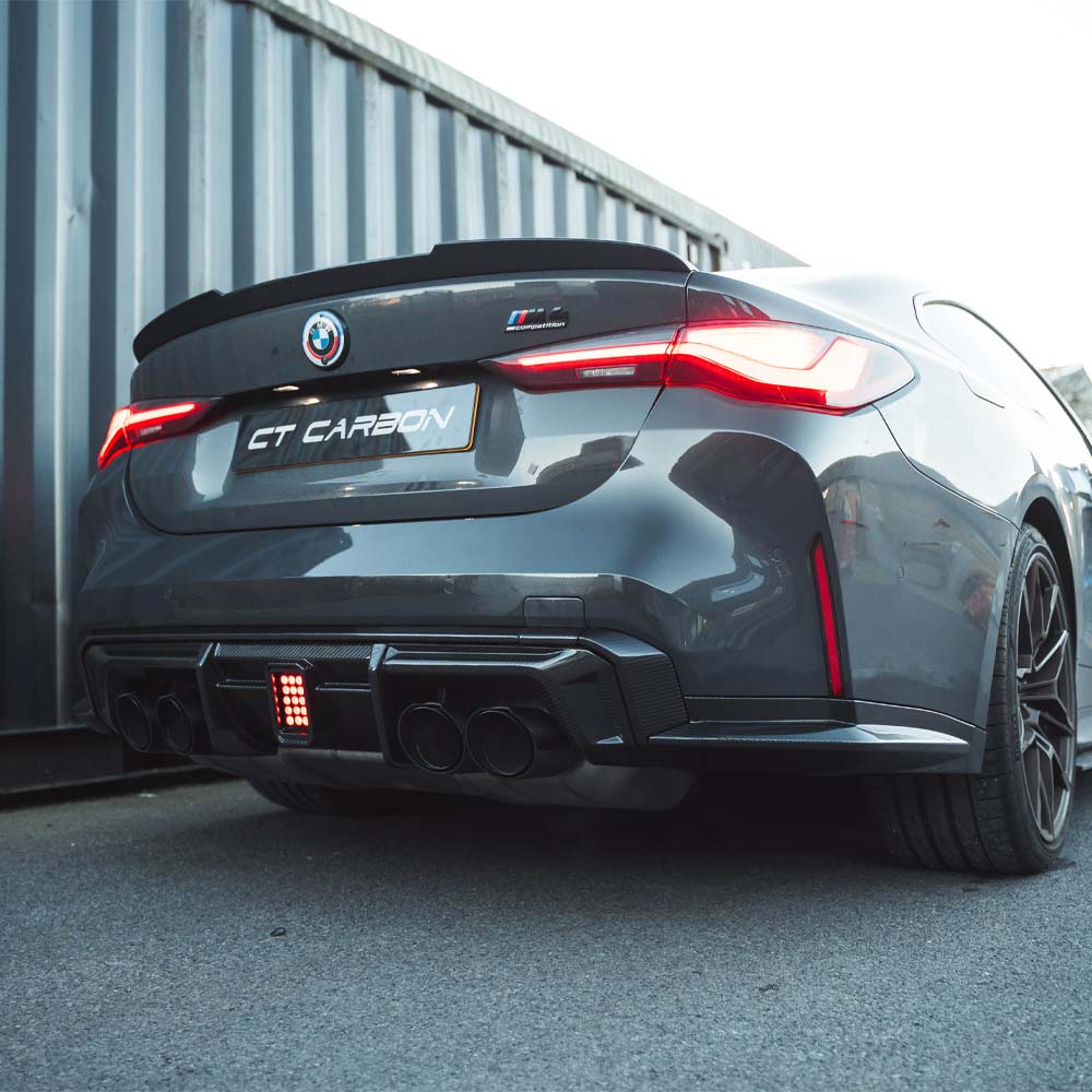BMW M3/M4 G80/G81/G82/G83 Carbon Fibre Diffuser With Led - V3 - CT Design - view 3