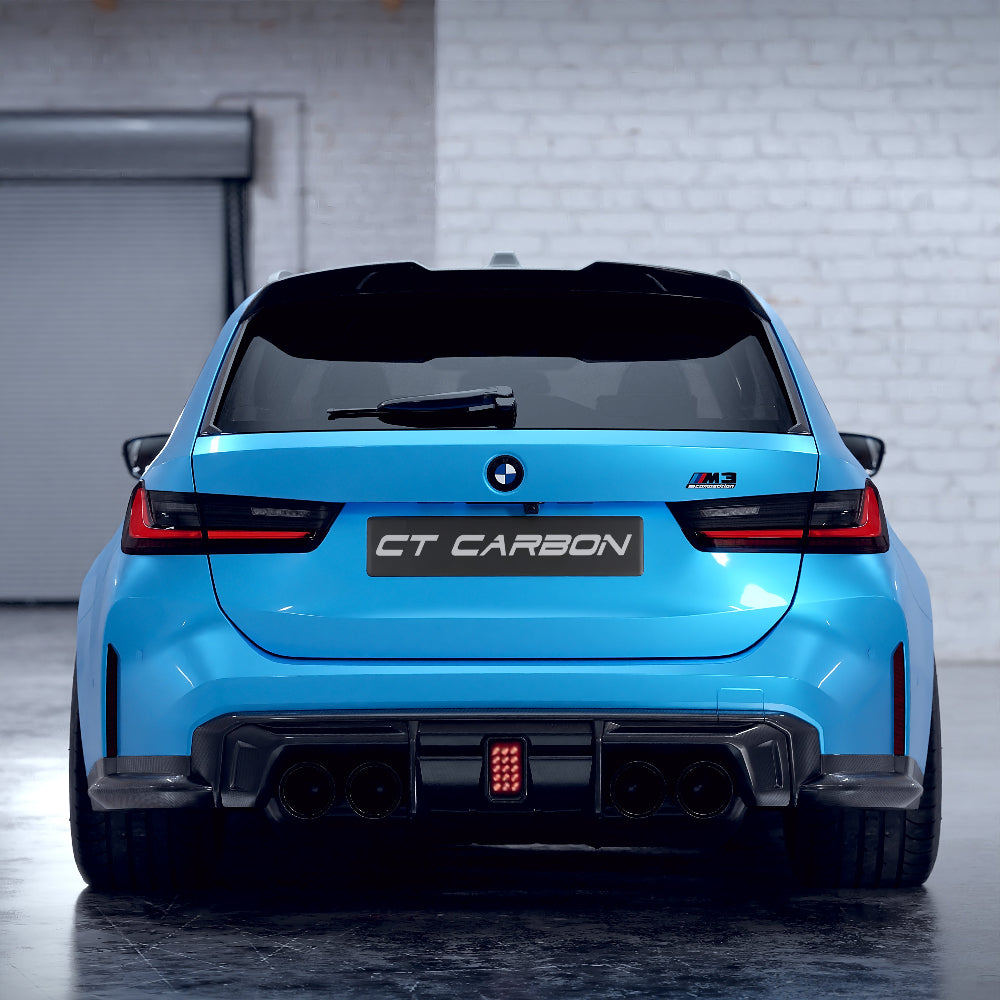 BMW M3/M4 G80/G81/G82/G83 Carbon Fibre Diffuser With Led - V3 - CT Design - view 4