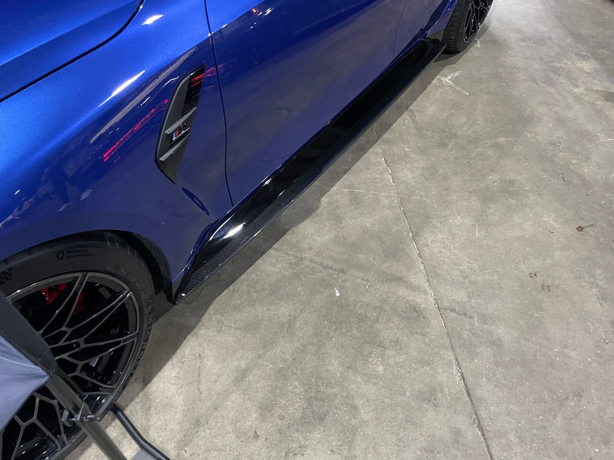BMW M4 G82/G83 Carbon Fibre Side Skirt Extensions V1 - CT Design - view 3
