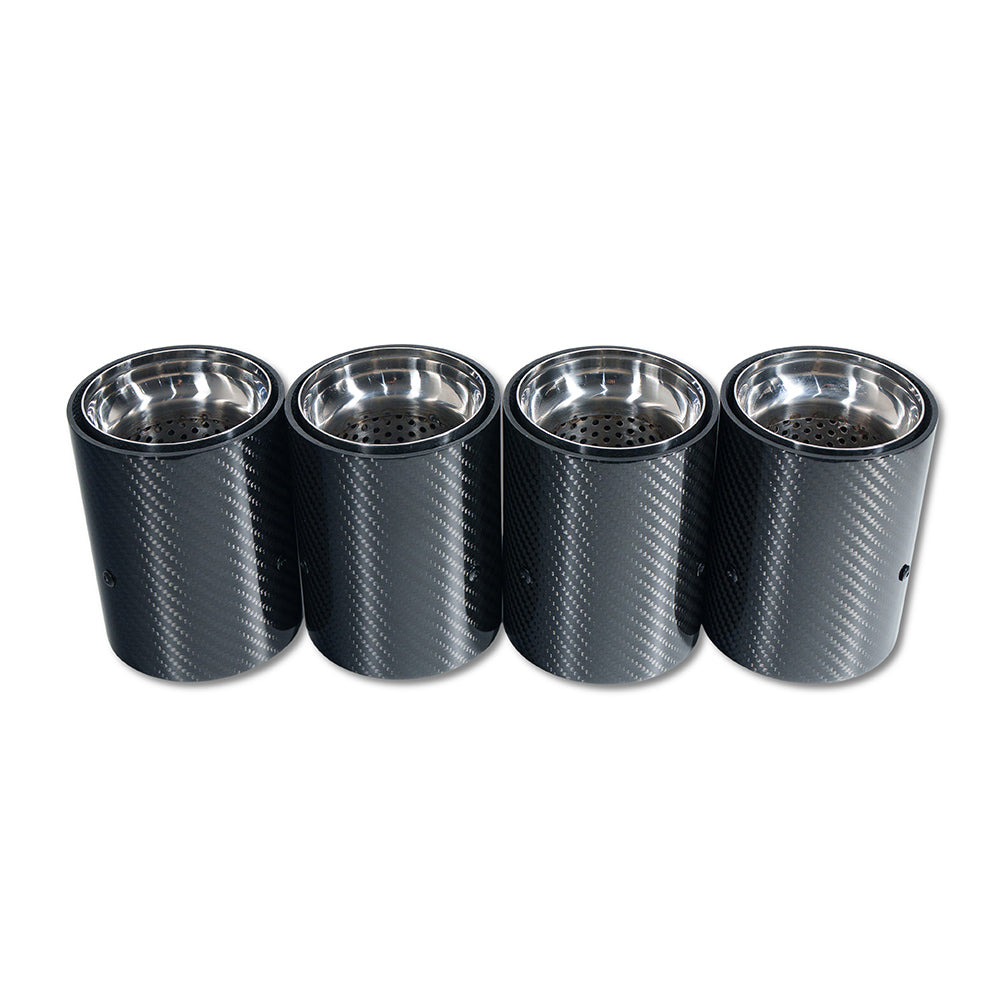 BMW M2/M3/M4/M5 F10/F80/F82/F83/F87 Carbon Fibre Exhaust Tips - Chrome X4 - view 3