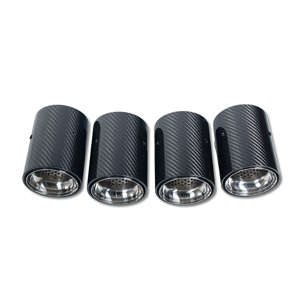 BMW M2/M3/M4/M5 F10/F80/F82/F83/F87 Carbon Fibre Exhaust Tips - Chrome X4 - view 5