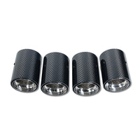 BMW M2/M3/M4/M5 F10/F80/F82/F83/F87 Carbon Fibre Exhaust Tips - Chrome X4 - view 5